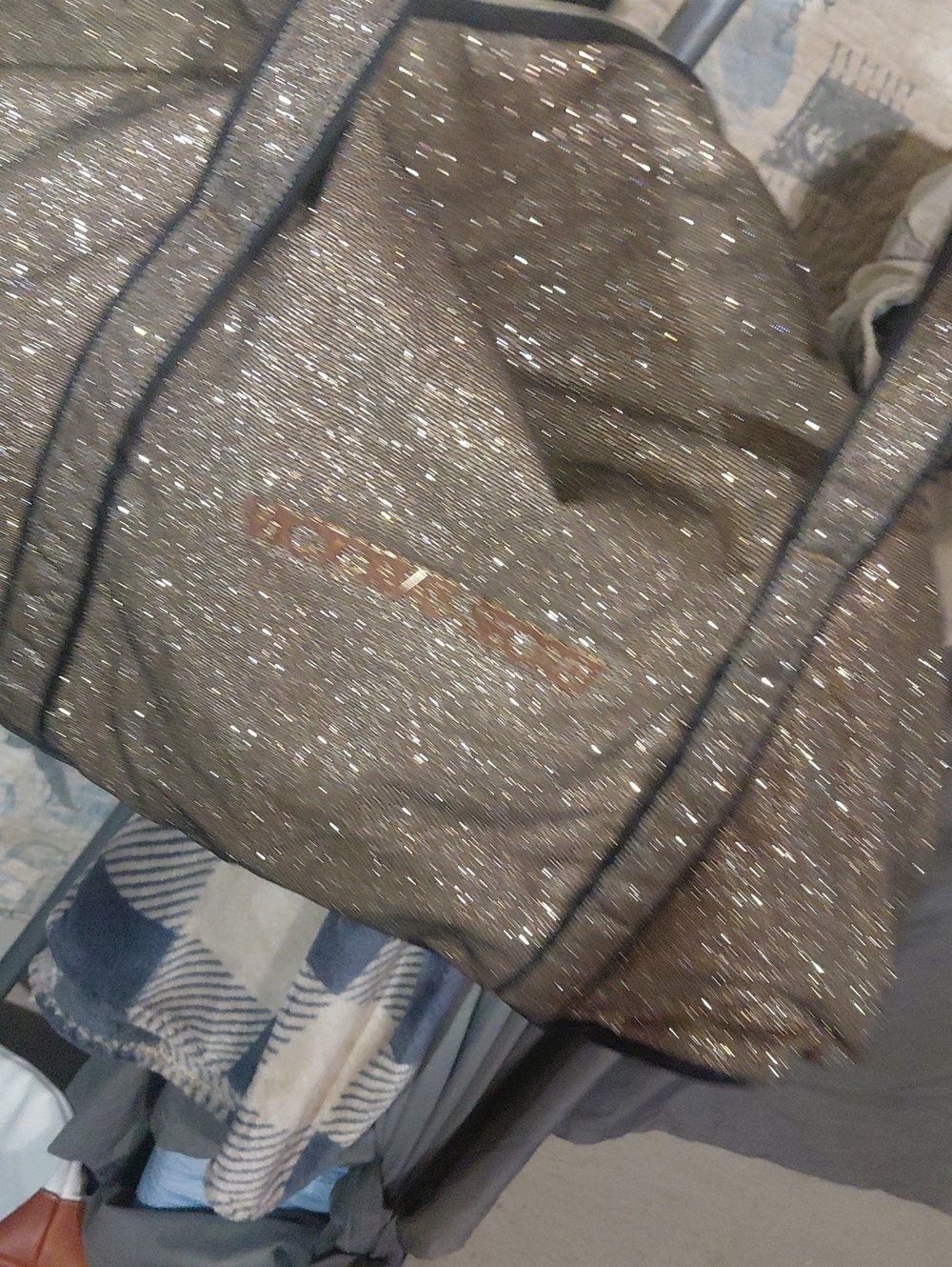Victoria's Secret Glitter Tote in Metallic Bronze